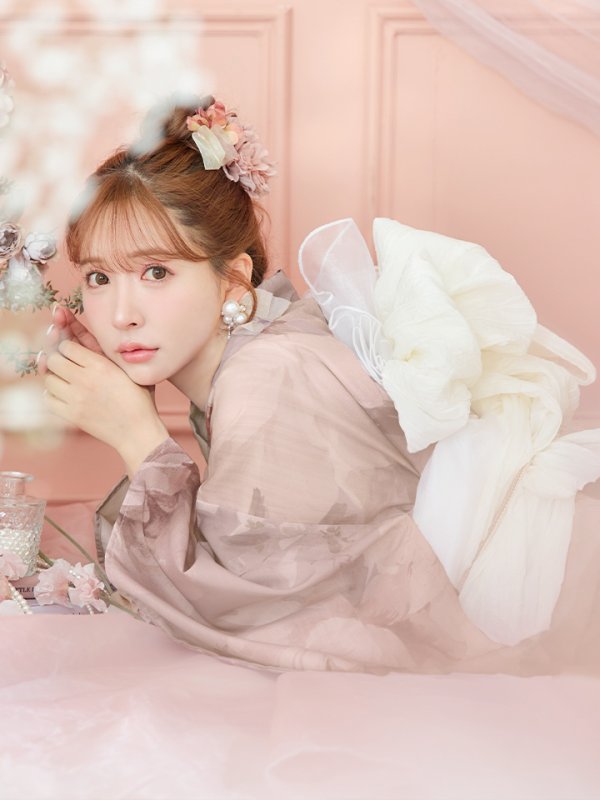 画像19: 【即日発送】アンティークフラワーピンク浴衣  【浴衣３点セット 浴衣/帯/下駄】[YMT]