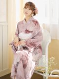 【即日発送】アンティークフラワーピンク浴衣 OBI-siwa-200-kj-13-OW / HIMO-900-yn-8-P / HEKO-800-sb-5-W / YA-74-kn-P / GETA-01-kj-7-P [YMT]