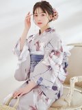 【浴衣セール！】ロマンティックピオニー浴衣 OBI-g-500-kj-8-GY / HIMO-900-yn-4-GYxGY / HEKO-800-sb-5-W / GETA-01-kj-3-IV[YMT]