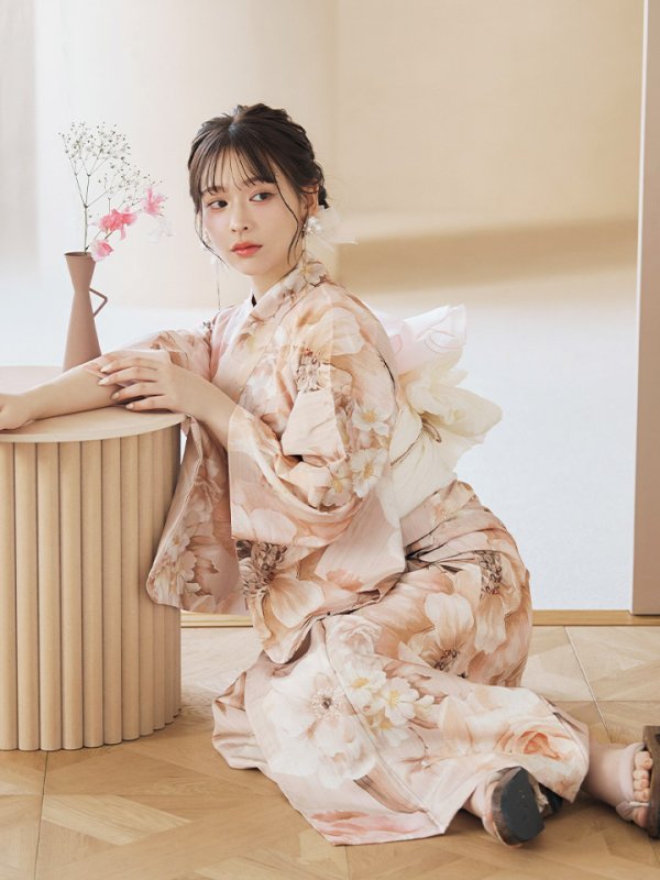 画像15: 【即日発送！】くすみピンクスウィート浴衣  【浴衣３点セット 浴衣/帯/下駄】[YMT]