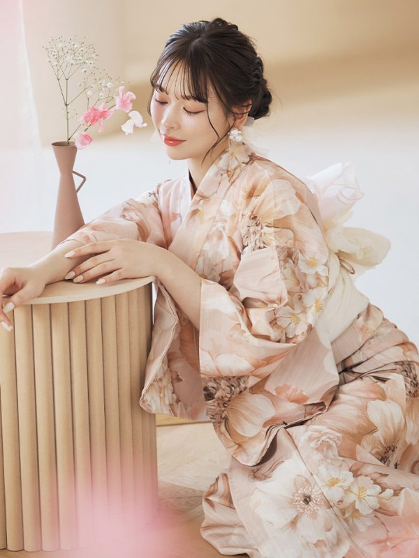 画像6: 【即日発送！】くすみピンクスウィート浴衣  【浴衣３点セット 浴衣/帯/下駄】[YMT]