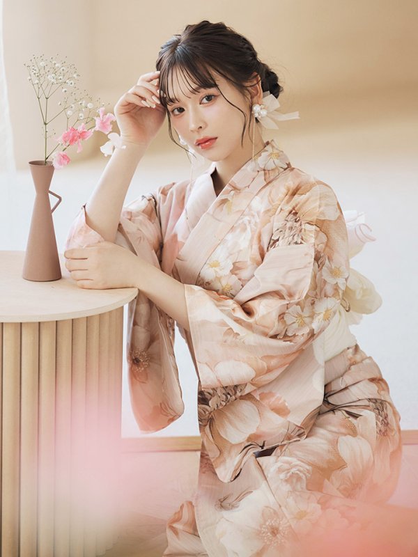 画像7: 【即日発送！】くすみピンクスウィート浴衣  【浴衣３点セット 浴衣/帯/下駄】[YMT]