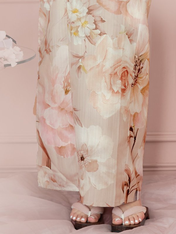 画像18: 【即日発送！】アンティークフラワーピンク浴衣  【浴衣３点セット 浴衣/帯/下駄】[YMT]