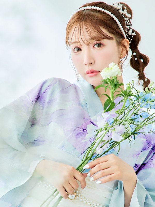 画像3: 【即日発送】ニュアンスフラワーミント牡丹浴衣  【浴衣３点セット 浴衣/帯/下駄】[YMT]