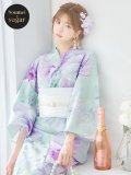 【即日発送】ニュアンスフラワーミント牡丹浴衣 OBI-siwa-200-kj-13-OW / HIMO-903-kj-W02 / HEKO-800-sb-5-W / GETA-01-kj-4-MI/ [YMT]