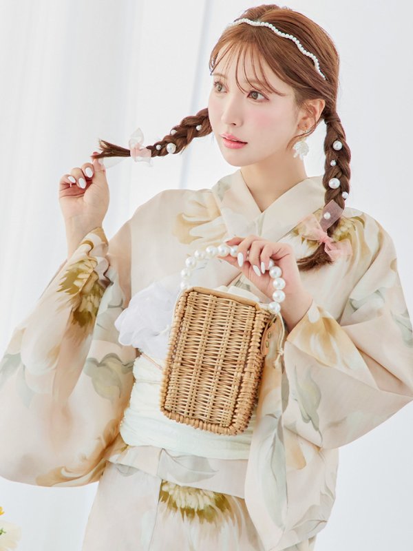 画像10: 【即日発送！】クリームイエローピオニー浴衣  【浴衣３点セット 浴衣/帯/下駄】[YMT]