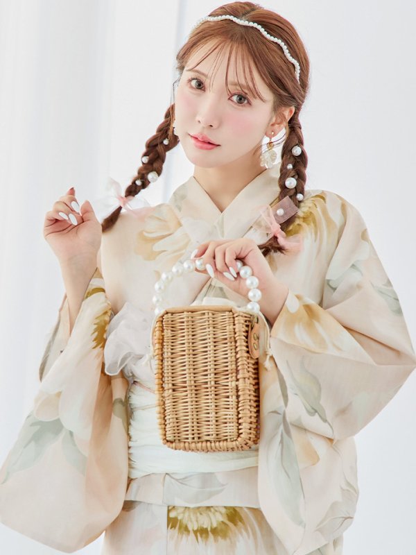 画像9: 【即日発送！】クリームイエローピオニー浴衣  【浴衣３点セット 浴衣/帯/下駄】[YMT]