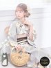 画像1: 【即日発送】グレージュニュアンスフラワー浴衣 OBI-hira-100-ok-2-BRxBE / HIMO-900-yn-7-MOC / HEKO-800-sb-3-BR / YA-72-kn-MOC / YA-496-kj-W / GETA-01-kj-5-MOC/ [YMT] (1)