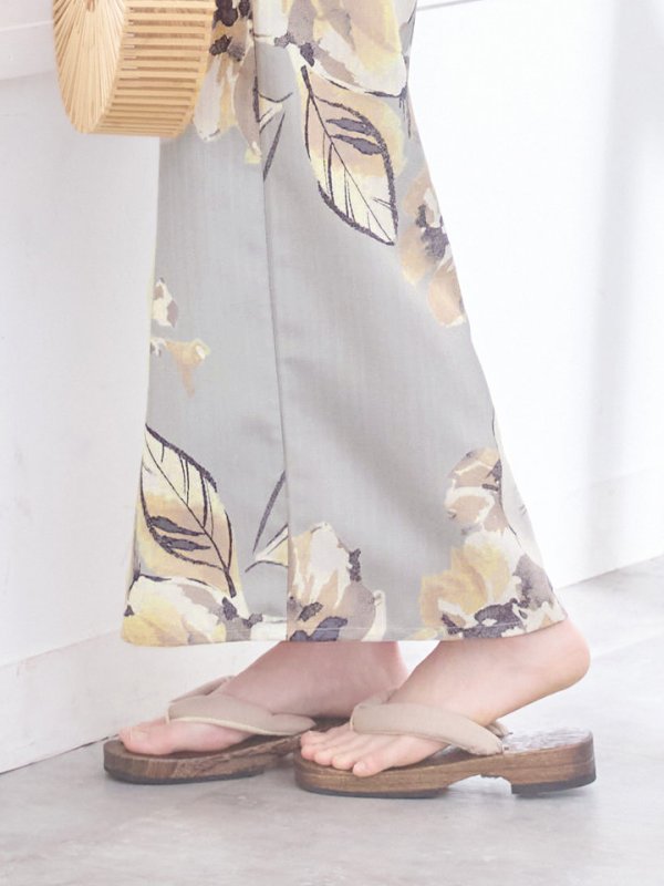 画像21: 【即日発送】グレージュニュアンスフラワー浴衣  【浴衣３点セット 浴衣/帯/下駄】[YMT]