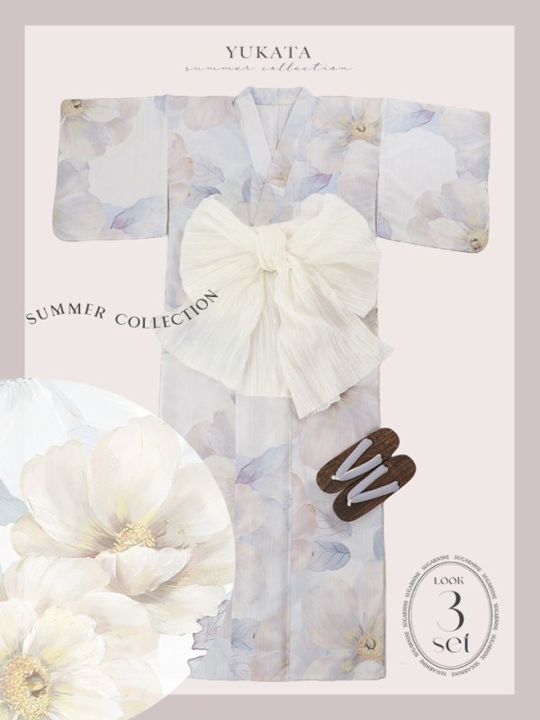 画像26: 【即日発送】アイシーフラワー牡丹浴衣  【浴衣３点セット 浴衣/帯/下駄】[YMT]