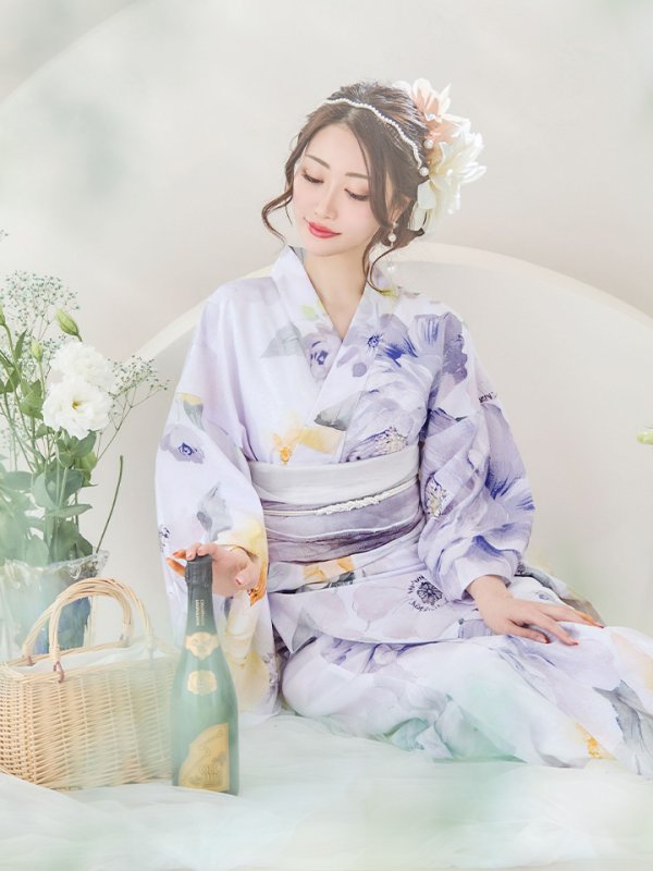 画像14: 【即日発送】シャーベットフラワー牡丹浴衣  【浴衣３点セット 浴衣/帯/下駄】[YMT]