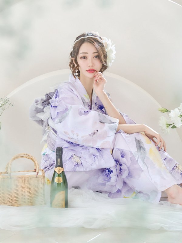 画像16: 【即日発送】シャーベットフラワー牡丹浴衣  【浴衣３点セット 浴衣/帯/下駄】[YMT]