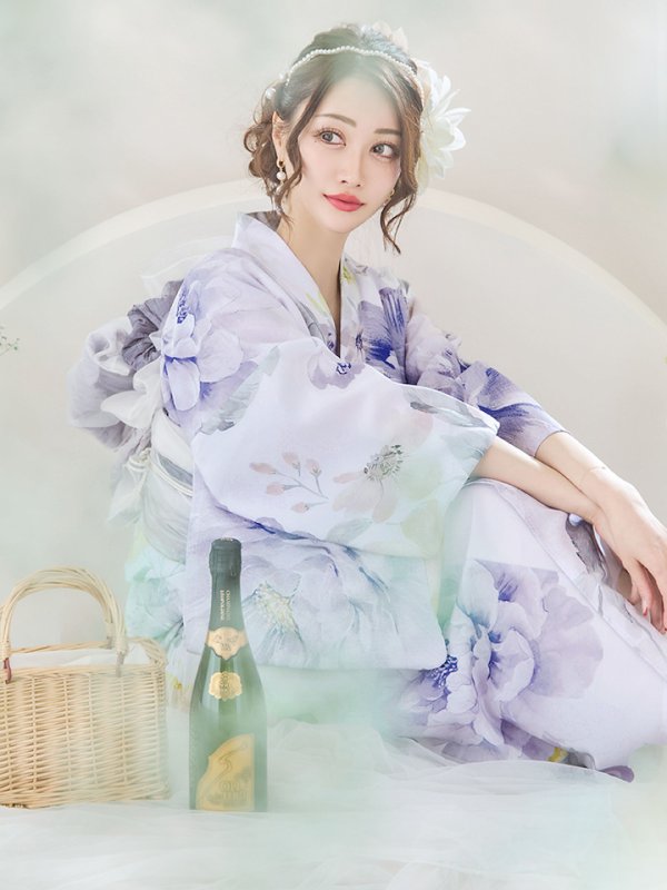 画像18: 【即日発送】シャーベットフラワー牡丹浴衣  【浴衣３点セット 浴衣/帯/下駄】[YMT]