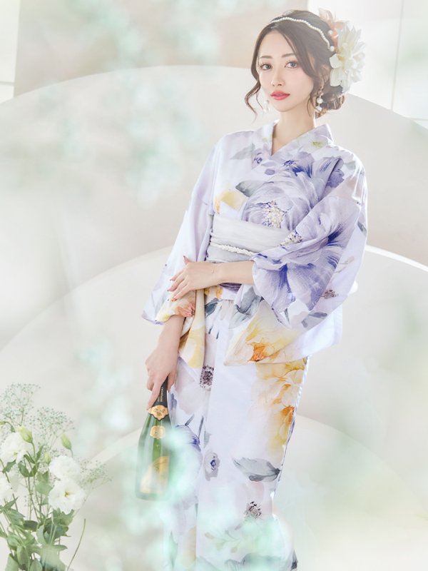 画像19: 【即日発送】シャーベットフラワー牡丹浴衣  【浴衣３点セット 浴衣/帯/下駄】[YMT]