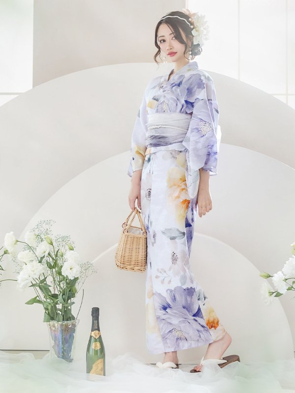 画像9: 【即日発送】シャーベットフラワー牡丹浴衣  【浴衣３点セット 浴衣/帯/下駄】[YMT]