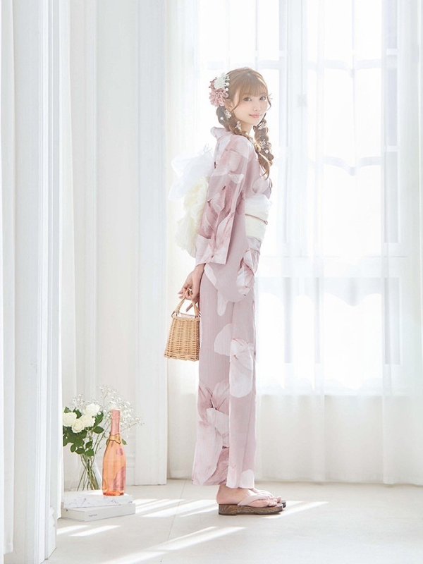 画像13: 【即日発送】くすみピンクブロッサム浴衣  【浴衣３点セット 浴衣/帯/下駄】[YMT]