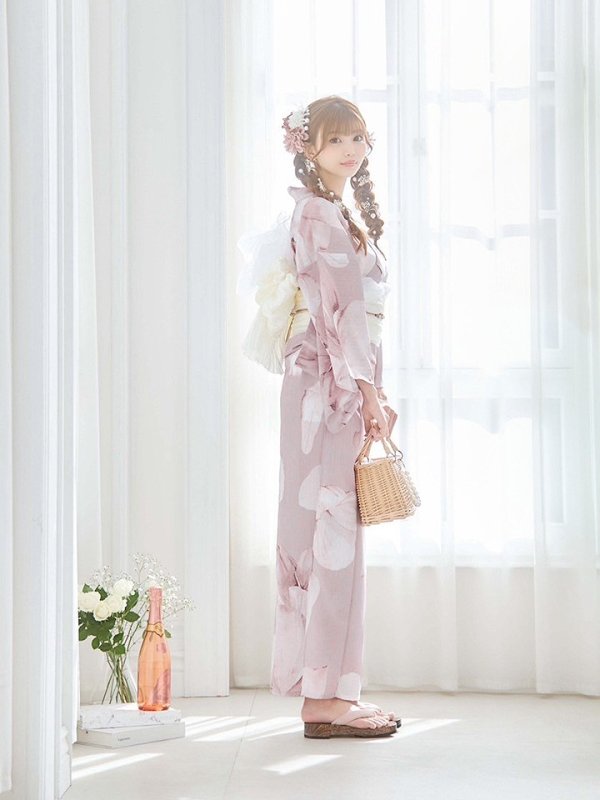 画像5: 【即日発送】くすみピンクブロッサム浴衣  【浴衣３点セット 浴衣/帯/下駄】[YMT]