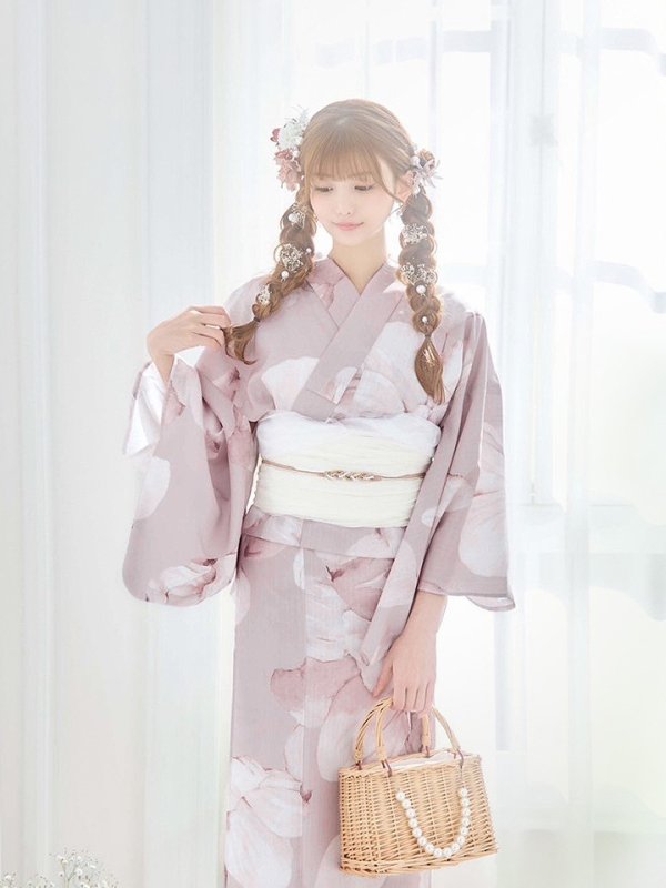 画像9: 【即日発送】くすみピンクブロッサム浴衣  【浴衣３点セット 浴衣/帯/下駄】[YMT]