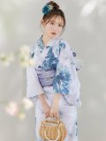 【即日発送】グラデーションブルーグリーン浴衣 OBI-g-500-kj-9-NV / HIMO-900-yn-4-GYxGY / HEKO-800-sb-5-W / YA-73-kn-BLGR / GETA-01-kj-3-IV  [YMT]
