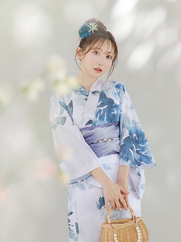 画像10: 【即日発送】グラデーションブルーグリーン浴衣  【浴衣３点セット 浴衣/帯/下駄】[YMT]