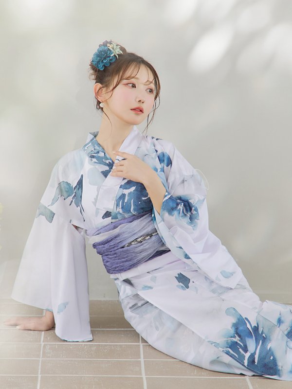 画像16: 【即日発送】グラデーションブルーグリーン浴衣  【浴衣３点セット 浴衣/帯/下駄】[YMT]