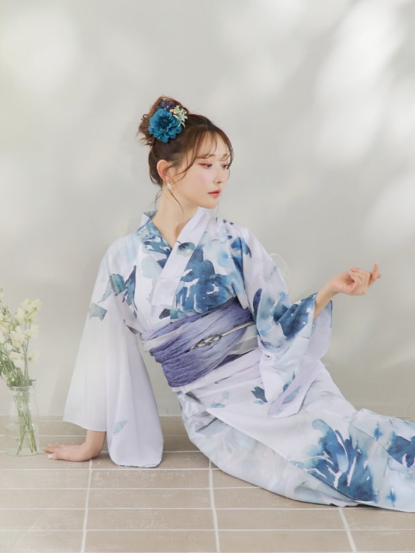 画像19: 【即日発送】グラデーションブルーグリーン浴衣  【浴衣３点セット 浴衣/帯/下駄】[YMT]