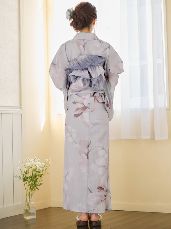 画像18: 【浴衣セール！】【即日発送】アイシーリリーフラワー浴衣  【浴衣３点セット 浴衣/帯/下駄】[YMT]