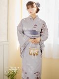 【即日発送】アイシーリリーフラワー浴衣 OBI-g-500-kj-8-GY / HIMO-900-yn-4-GYxGY / HEKO-800-sb-5-W / YA-953-kn-BL / GETA-01-kj-3-IV[YMT]