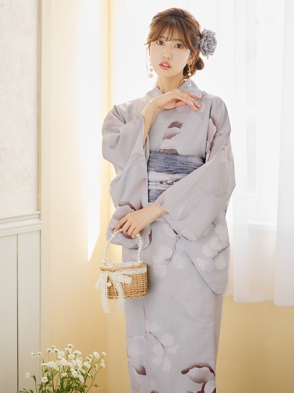 画像7: 【浴衣セール！】【即日発送】アイシーリリーフラワー浴衣  【浴衣３点セット 浴衣/帯/下駄】[YMT]