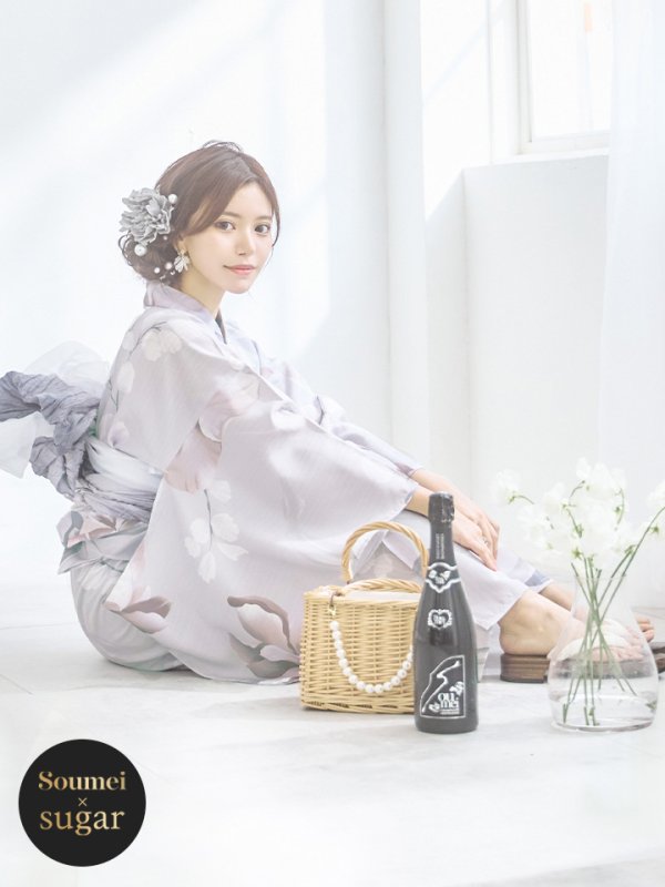 画像3: 【浴衣セール！】【即日発送】アイシーリリーフラワー浴衣  【浴衣３点セット 浴衣/帯/下駄】[YMT]