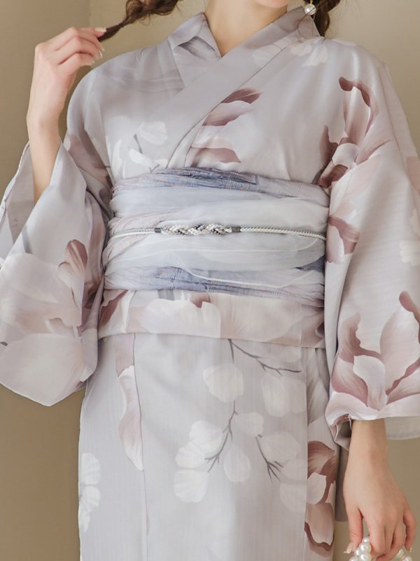 画像37: 【浴衣セール！】【即日発送！】アイシーリリーフラワー浴衣  【浴衣３点セット 浴衣/帯/下駄】[YMT]