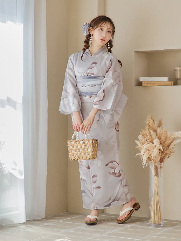 画像24: 【浴衣セール！】【即日発送！】アイシーリリーフラワー浴衣  【浴衣３点セット 浴衣/帯/下駄】[YMT]