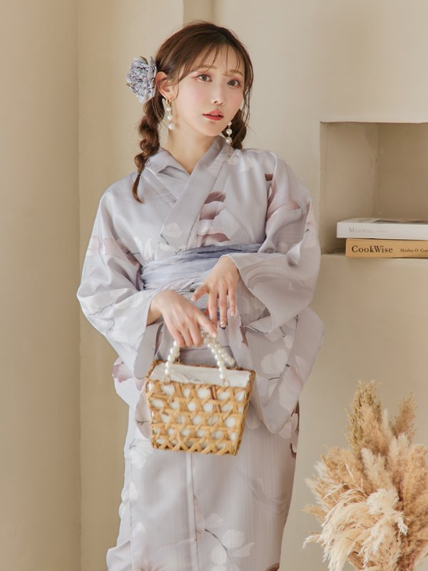 画像25: 【浴衣セール！】【即日発送！】アイシーリリーフラワー浴衣  【浴衣３点セット 浴衣/帯/下駄】[YMT]