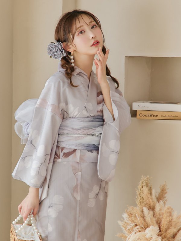 画像26: 【浴衣セール！】【即日発送！】アイシーリリーフラワー浴衣  【浴衣３点セット 浴衣/帯/下駄】[YMT]