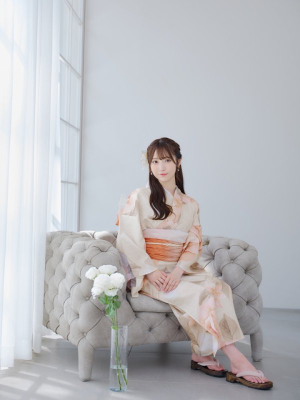 画像11: 【即日発送】ピンクベージュ牡丹浴衣  【浴衣３点セット 浴衣/帯/下駄】[YMT]