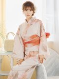 【即日発送】ピンクベージュ牡丹浴衣 OBI-g-500-kj-4-OR / HIMO-900-yn-5-IV / HEKO-800-sb-5-W / YA-594-kj-CL / YA-1081-kj-BR / GETA-01-kj-7-P [YMT]