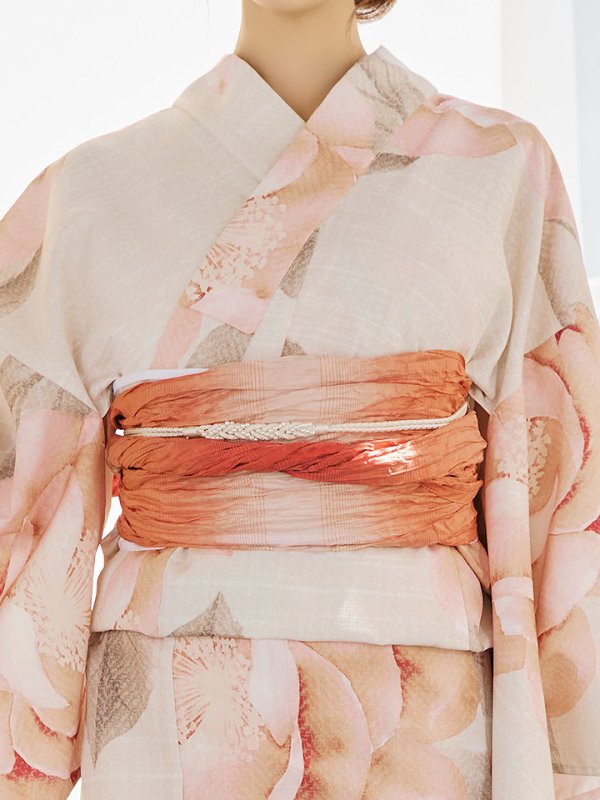 画像17: 【即日発送】ピンクベージュ牡丹浴衣  【浴衣３点セット 浴衣/帯/下駄】[YMT]