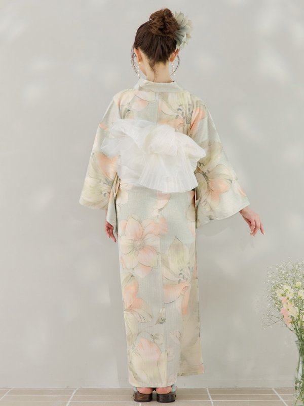 画像19: 【即日発送】アイシーミントフラワー浴衣  【浴衣３点セット 浴衣/帯/下駄】[YMT]