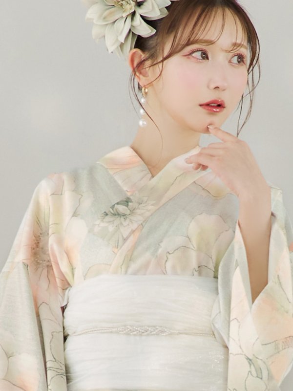 画像20: 【即日発送】アイシーミントフラワー浴衣  【浴衣３点セット 浴衣/帯/下駄】[YMT]