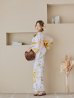画像12: 【即日発送】アンニュイイエローフラワー浴衣  【浴衣３点セット 浴衣/帯/下駄】OBI-g-500-kj-5-MUS / HIMO-902-kj-2-MUS / HEKO-800-sb-5-W / YA-577-kj-W / GETA-01-kj-3-IV /  [YMT]