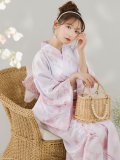 【即日発送】ニュアンスピンクフラワー浴衣 OBI-siwa-200-kj-8-P / HIMO-903-kj-W02 / HEKO-800-sb-4-P / YA-1079-kj-3-W / GETA-01-kj-7-P/ [YMT]