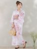 画像4: 【即日発送】ニュアンスピンクフラワー浴衣  【浴衣３点セット 浴衣/帯/下駄】OBI-siwa-200-kj-8-P / HIMO-903-kj-W02 / HEKO-800-sb-4-P / YA-1079-kj-3-W / GETA-01-kj-7-P/ [YMT]