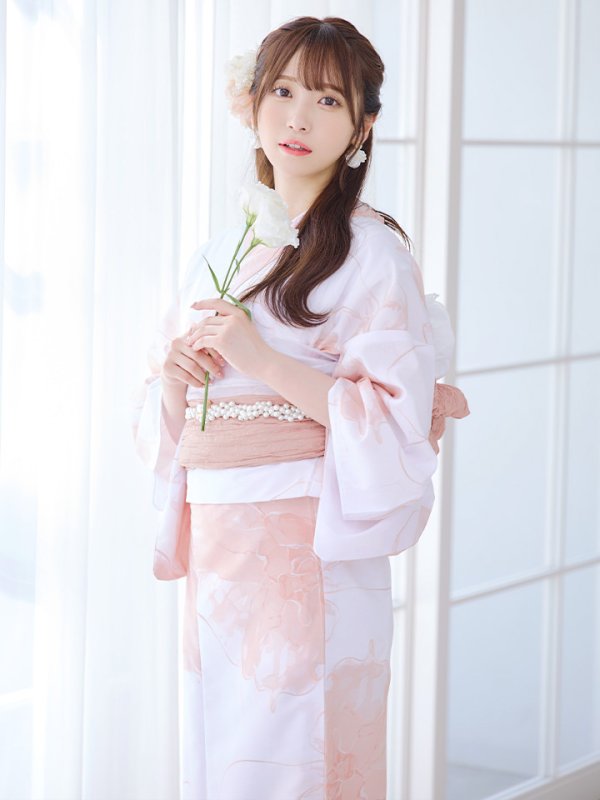 画像11: 【即日発送】ニュアンスピンクフラワー浴衣  【浴衣３点セット 浴衣/帯/下駄】[YMT]