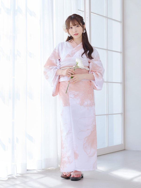 画像12: 【即日発送】ニュアンスピンクフラワー浴衣  【浴衣３点セット 浴衣/帯/下駄】[YMT]