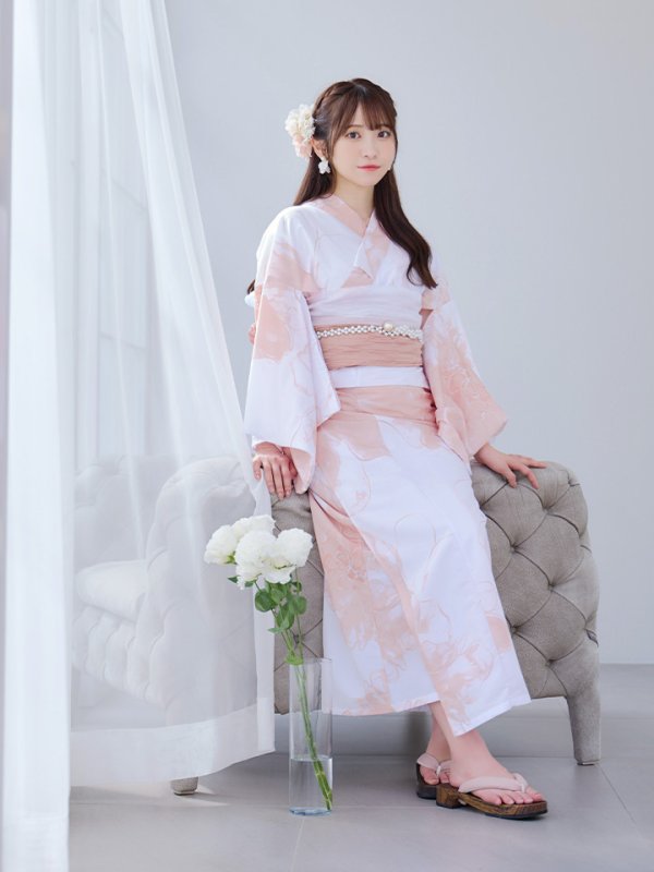 画像13: 【即日発送】ニュアンスピンクフラワー浴衣  【浴衣３点セット 浴衣/帯/下駄】[YMT]