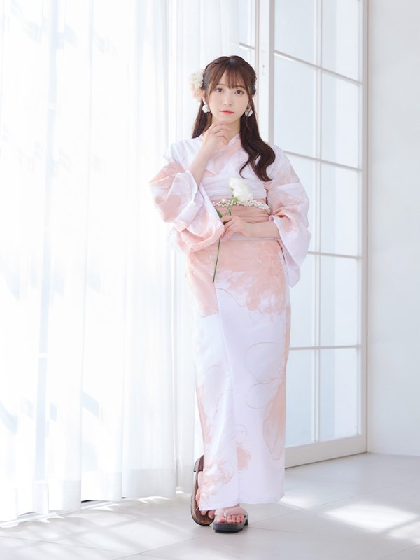 画像16: 【即日発送】ニュアンスピンクフラワー浴衣  【浴衣３点セット 浴衣/帯/下駄】[YMT]