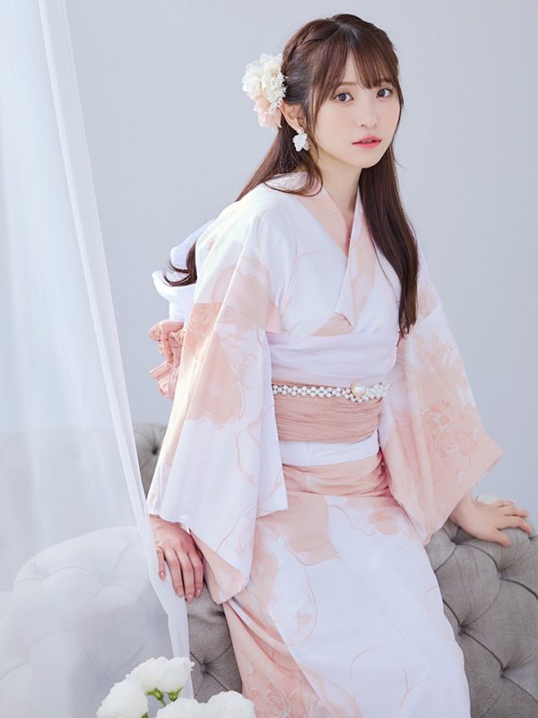 画像7: 【即日発送】ニュアンスピンクフラワー浴衣  【浴衣３点セット 浴衣/帯/下駄】[YMT]