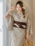 ニュアンスフラワーベージュ浴衣 OBI-siwa-200-kj-9-BR / HIMO-900-yn-7-MOC / HEKO-800-sb-3-BR / YA-577-kj-W / GETA-01-kj-5-MOC/  [YMT]
