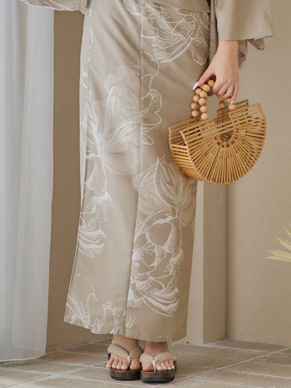 画像21: 【即日発送】ニュアンスフラワーベージュ浴衣  【浴衣３点セット 浴衣/帯/下駄】[YMT]