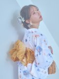 【即日発送】ニュアンスフローラル浴衣 OBI-g-500-kj-5-MUS / HIMO-900-yn-5-IV / HEKO-800-sb-3-BR / YA-953-kn-BL / YA-1081-kj-IV / GETA-01-kj-3-IV [YMT]